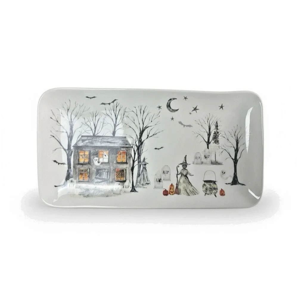 Potter's Studio‎ Halloween Haunted House Ceramic Serving Tray – 14